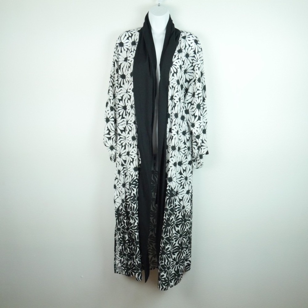 Vera for Anthropologie Daisy Floral Robe Duster Kimono Robe Boho Lounge One Size - Picture 5 of 9